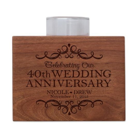 Celebrating Our 40th Anniversary Candle Holder (Front)