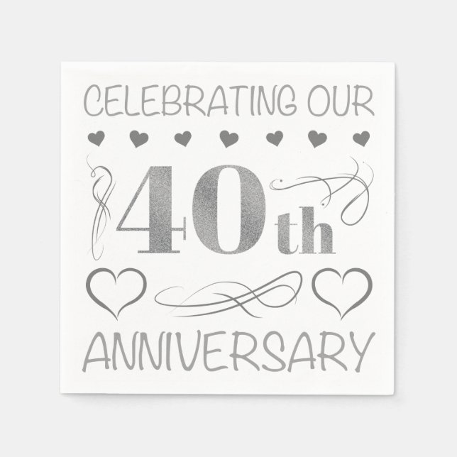 Celebrating Our 40th Anniversary Napkins (Front)