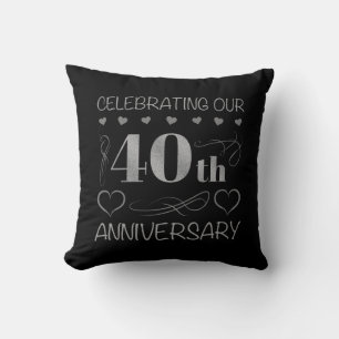 Celebrating Our 40th Anniversary Throw Pillow