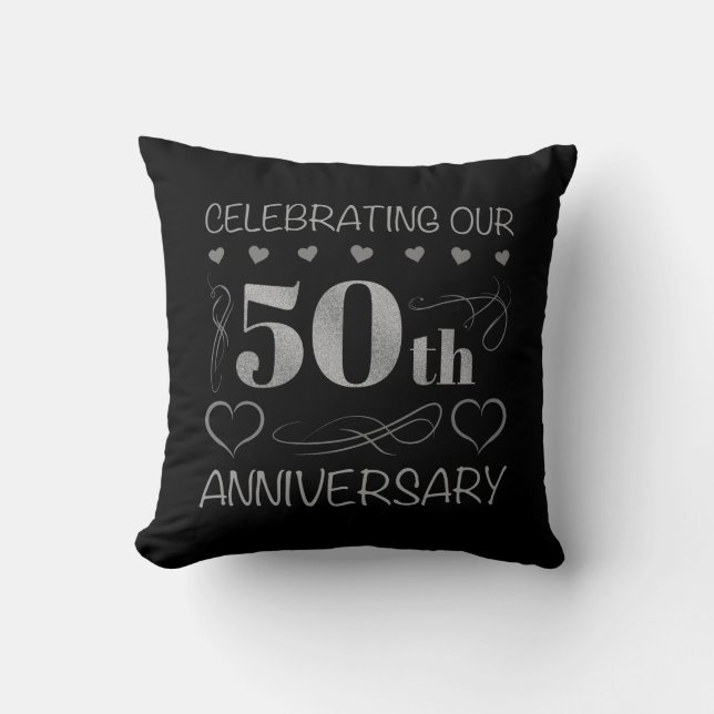 Celebrating Our 50th Anniversary Throw Pillow (Front)