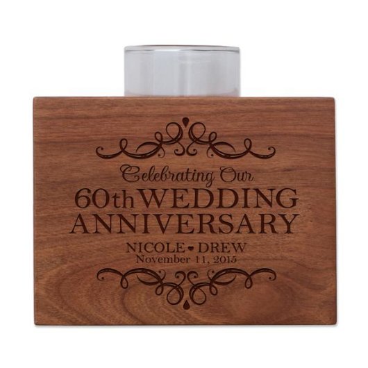 Celebrating Our 60th Anniversary Candle Holder (Front)