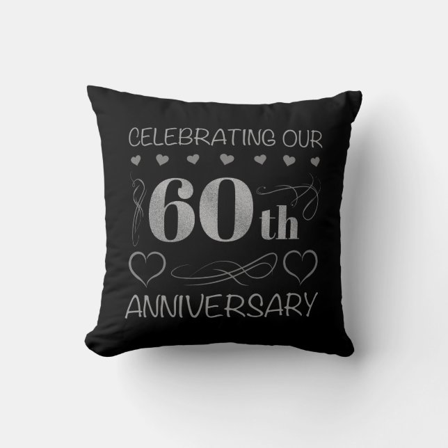 Celebrating Our 60th Anniversary Throw Pillow (Front)