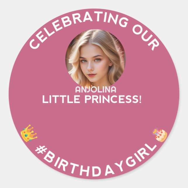 Celebrating Our Little Princess Round Sticker  (Front)