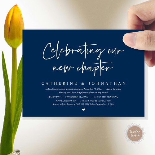 Celebrating Our New Chapter Elopement Brunch Invitation