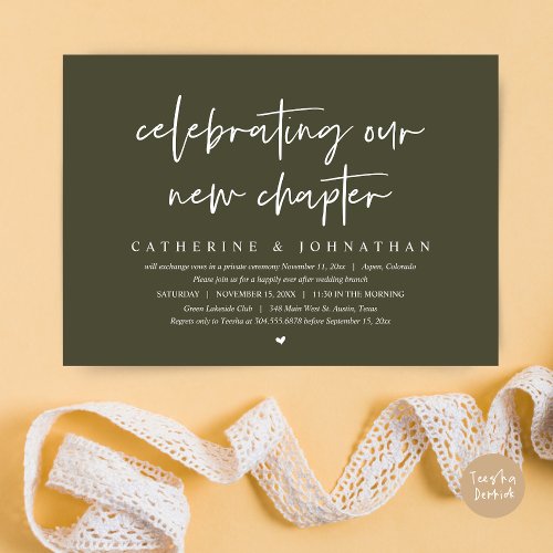 Celebrating Our New Chapter Elopement Brunch Invitation