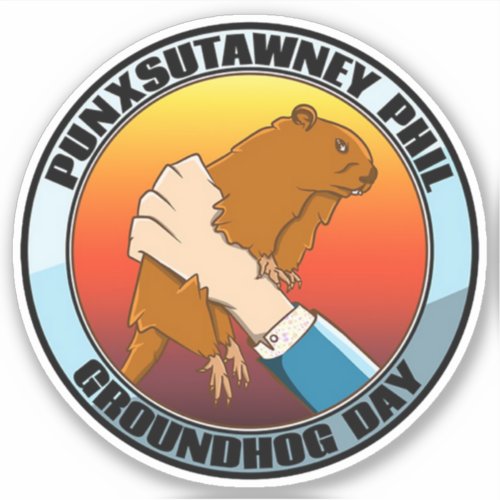 Celebrating Phil Groundhog Day Sticker