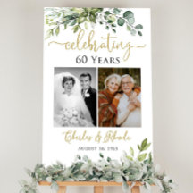 Celebrating Photo Anniversary Welcome Sign Golden