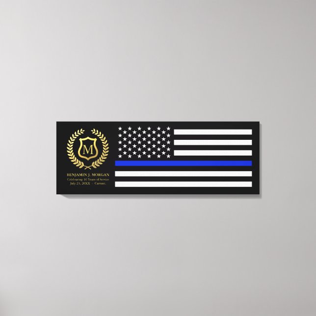 Celebrating Service Years Personalized Police Canvas Print (Front)