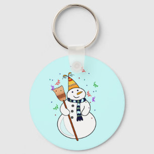 Celebrating Snowman Keychain