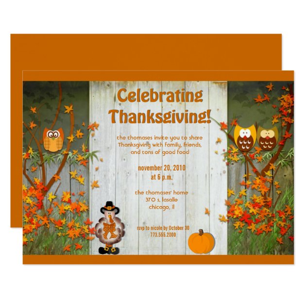 Celebrating Thanksgiving Invitation