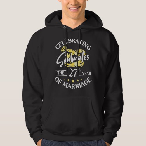 Celebrating The 27th Years Of Marriage Wedding Hus Hoodie