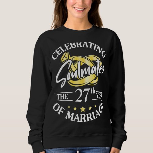 Celebrating The 27th Years Of Marriage Wedding Hus Sweatshirt