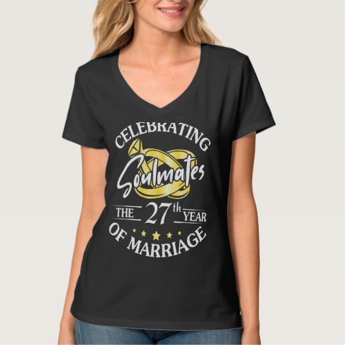 Celebrating The 27th Years Of Marriage Wedding Hus T_Shirt
