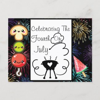 Celebrating The 4th Of July Invitation Postcard