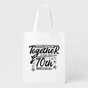 celebrating the 70th birthday grocery bag