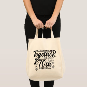 celebrating the 70th birthday tote bag