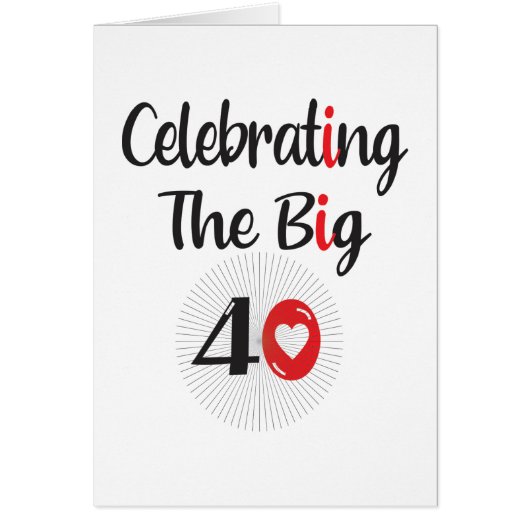 Celebrating The Big 40 Cards (Front)