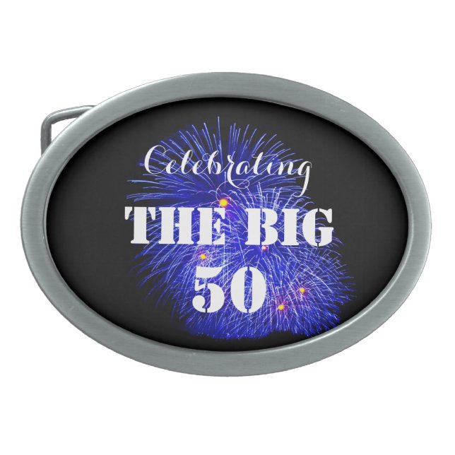 Celebrating THE BIG 50 - Oval Belt Buckle (Front)