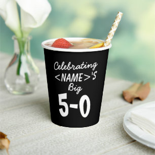 Celebrating the Big 50th Birthday Paper Cups