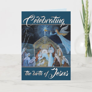 Celebrating the Birth of Jesus, Christmas Nativity Holiday Card