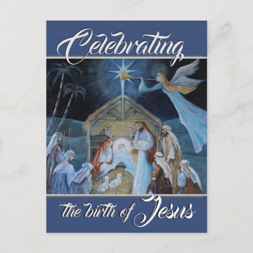 Celebrating the Birth of Jesus Christmas Nativity Postcard