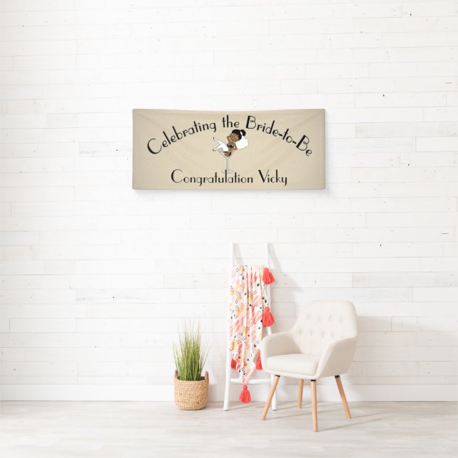 Celebrating the Bride to Be Shower / Party Black Banner (Insitu)