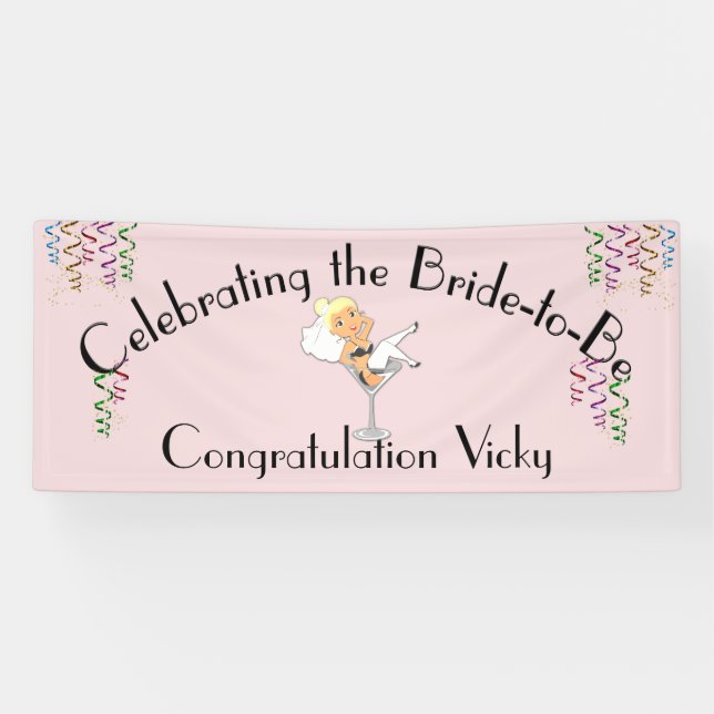 Celebrating the Bride to Be Shower / Party Blond Banner (Horizontal)