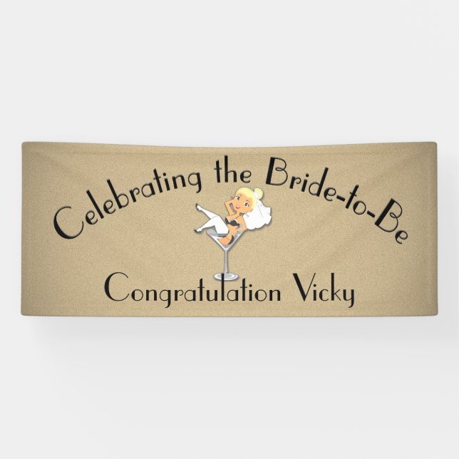 Celebrating the Bride to Be Shower / Party Blond Banner (Horizontal)