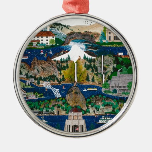 Celebrating the Columbia River Gorge Metal Ornament