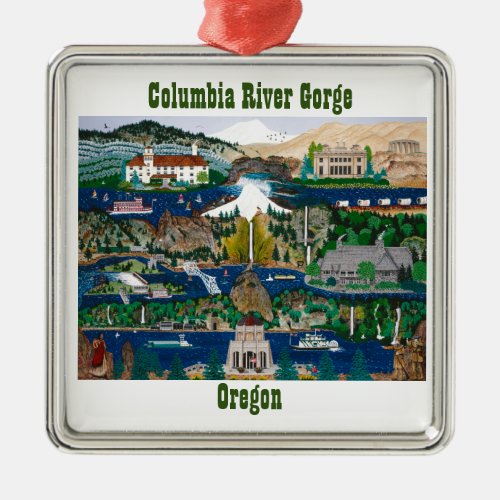 Celebrating the Columbia River Gorge Metal Ornament