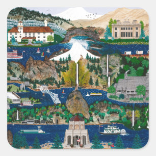 Celebrating the Columbia River Gorge Square Sticker