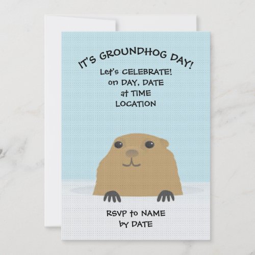 Celebrating THE Day Groundhog Day Party Invitation