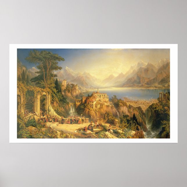 Celebrating the Grape Harvest, Lake Orta, North It Poster (Front)