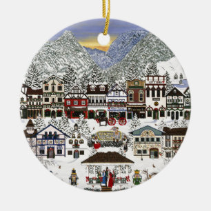 Celebrating the Holidays in Leavenworth Ceramic Ornament