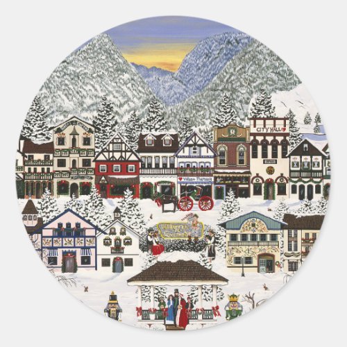 Celebrating the Holidays in Leavenworth Classic Round Sticker