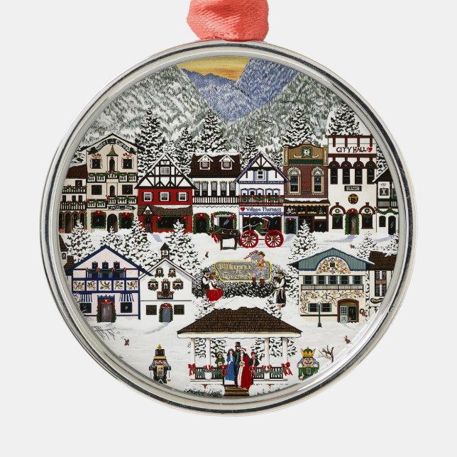 Celebrating the Holidays in Leavenworth Metal Ornament (Front)