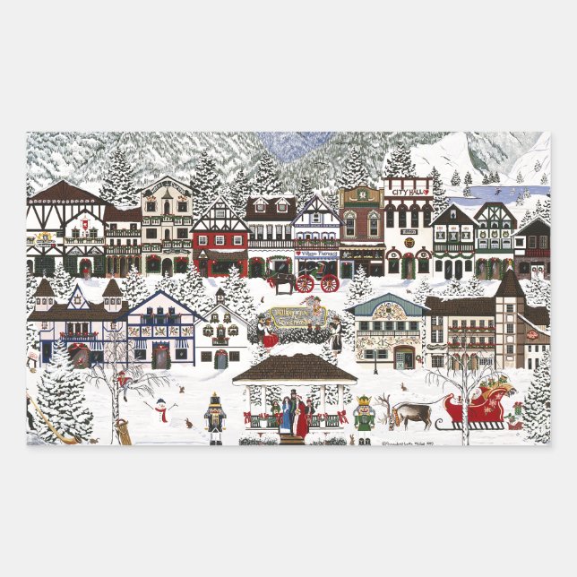 Celebrating the Holidays in Leavenworth Rectangular Sticker (Front)