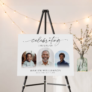 Celebrating the Life 3 Photos Memorial Foam Board