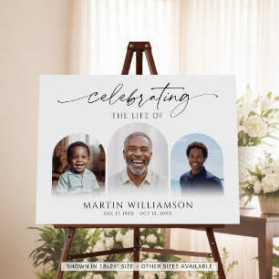 Celebrating the Life 3 Photos Memorial Foam Board