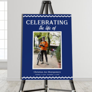 Celebrating the life Blue Photo Funeral Foam Board