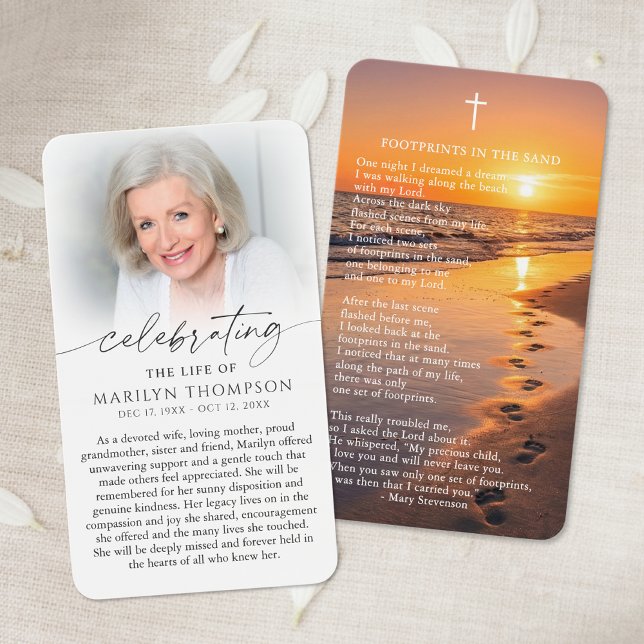 Celebrating the Life Footprints Prayer Cards (Creator Uploaded)
