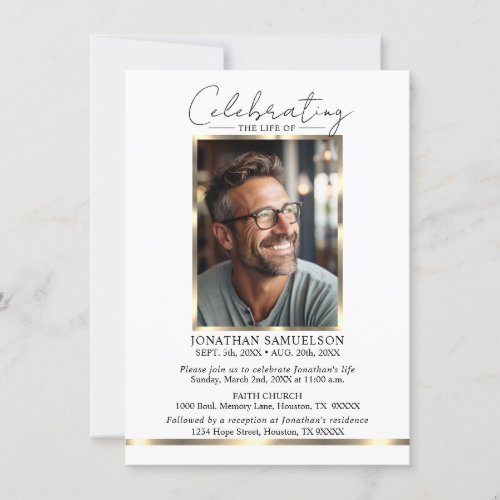 Celebrating the life Gold Thank you  POEM Card