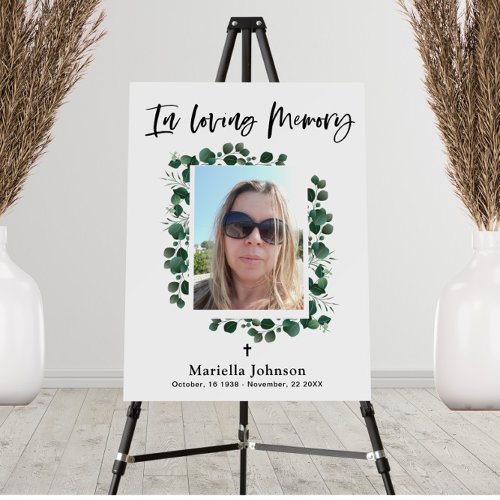 Celebrating the life Greenery Funeral  Foam Board