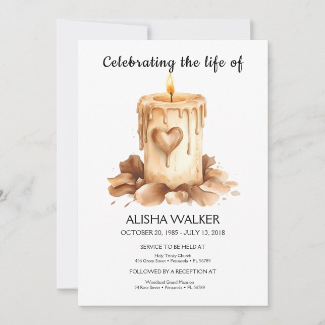 Celebrating the life Invitation, Memorial Service  Invitation (Front)