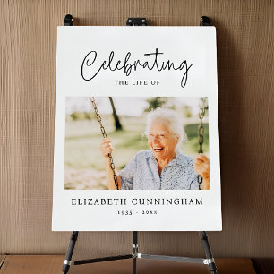 Celebrating the Life Memorial Elegant Modern Photo Foam Board