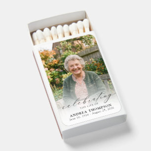 Celebrating the Life Memorial Photo Funeral Matchboxes