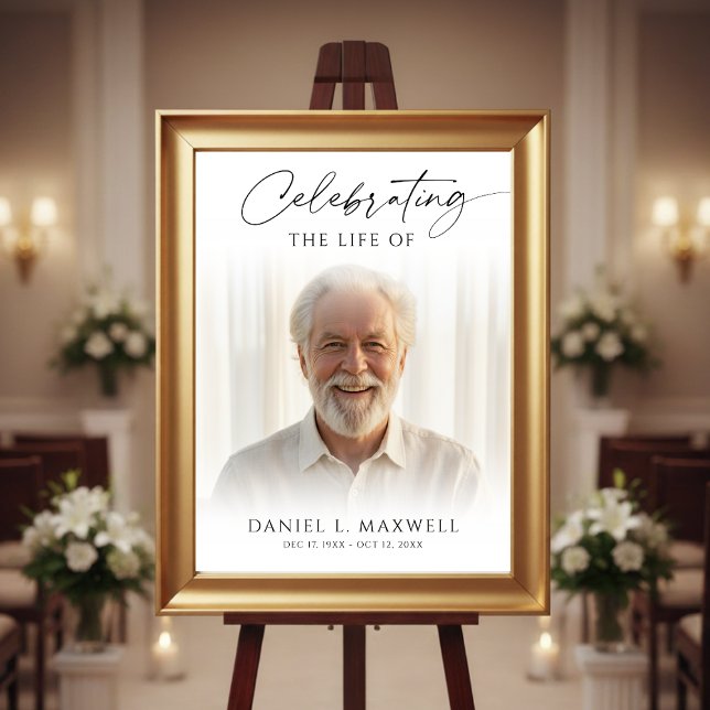 Celebrating the Life Memorial Photo Welcome Poster (Creator Uploaded)