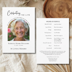 Celebrating The Life Modern Arch Photo Funeral Program