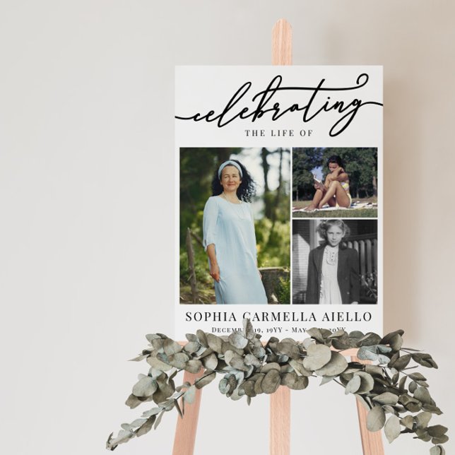 Celebrating the Life of 3 Photo Collage Foam Board (Creator Uploaded)