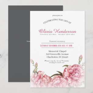 Celebrating the life of Floral Funeral Invitation